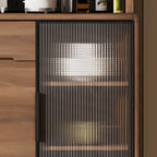 Kitchen Brown Wooden Hutch Top Sideboards with Pegboard Back