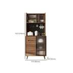Kitchen Brown Wooden Hutch Top Sideboards with Pegboard Back