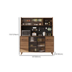 Kitchen Brown Wooden Hutch Top Sideboards with Pegboard Back