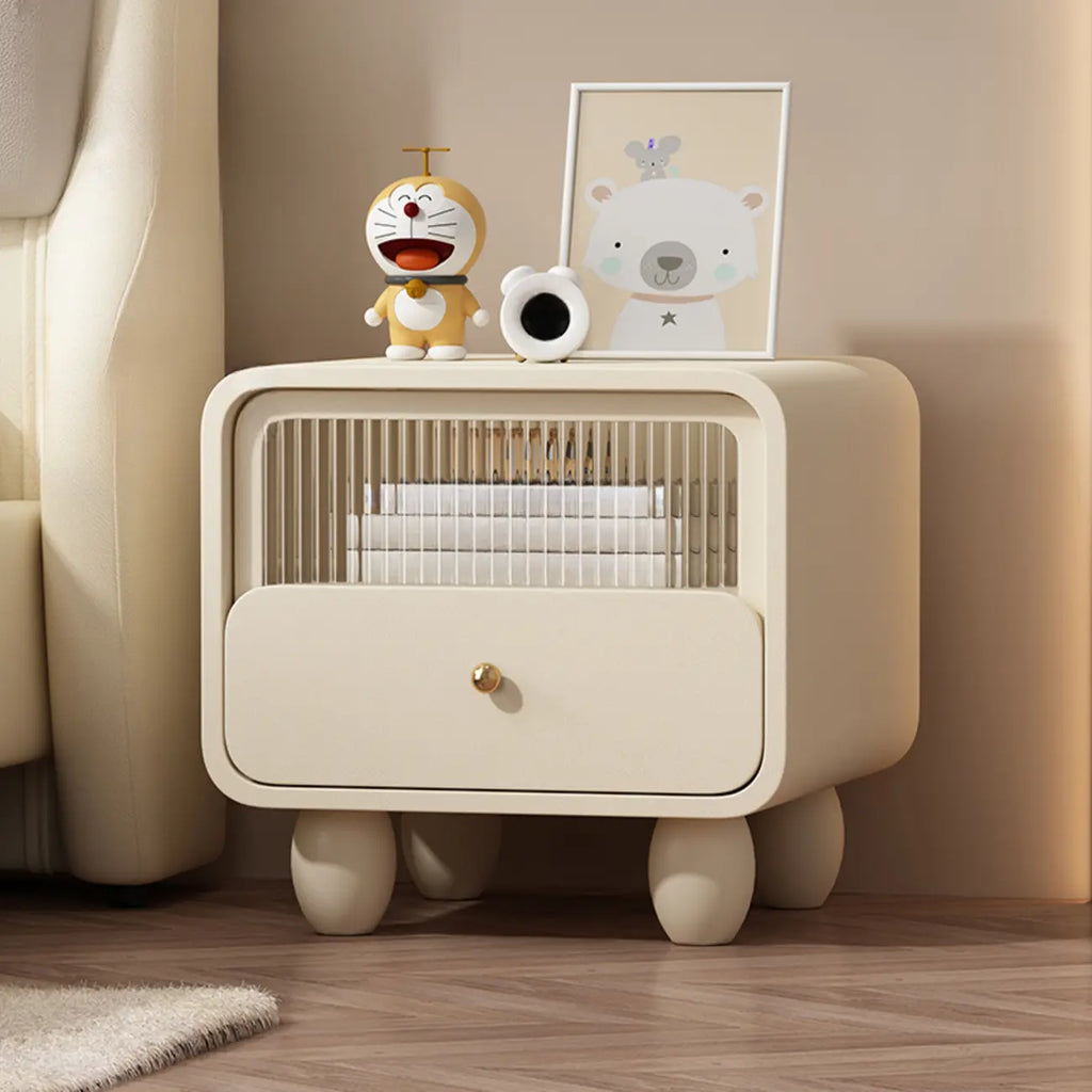 Modern Bedside Table with Storage Drawer - Khaki