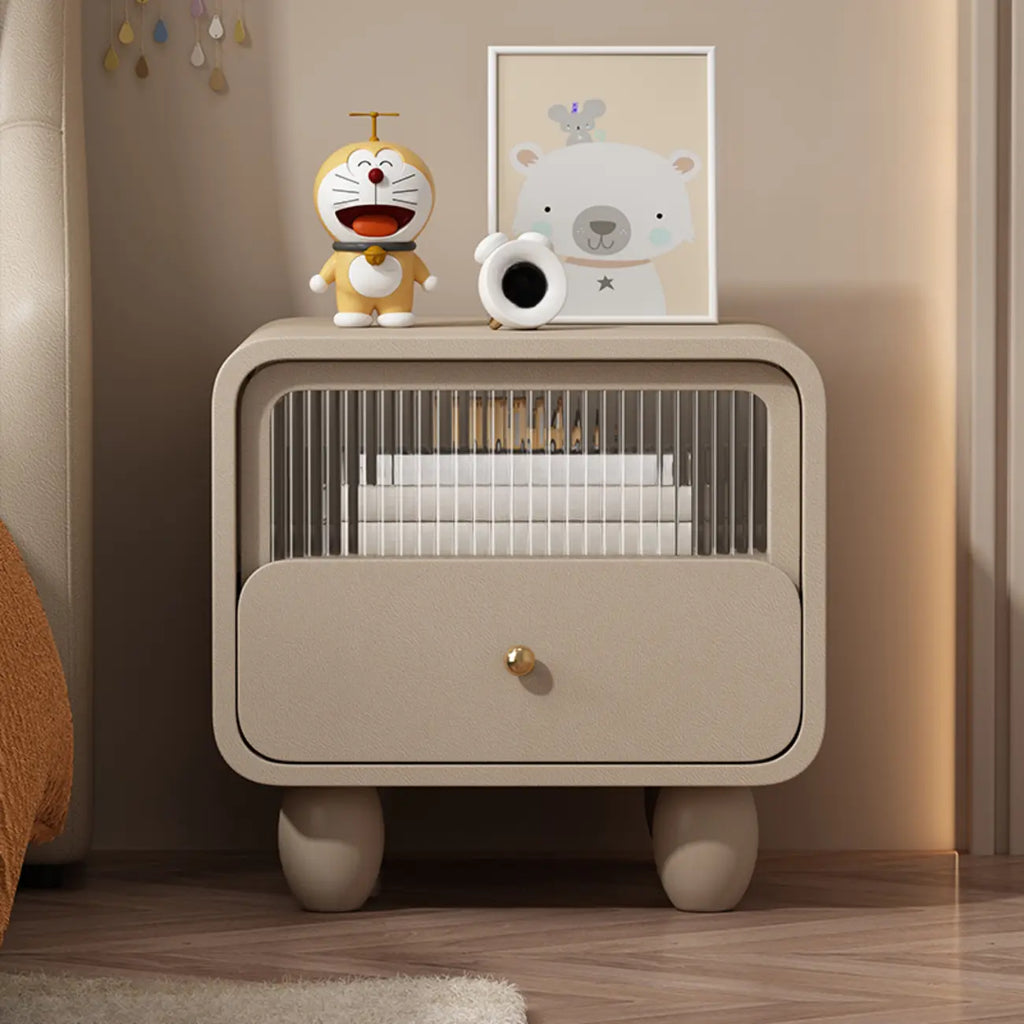 Modern Bedside Table with Storage Drawer - Khaki