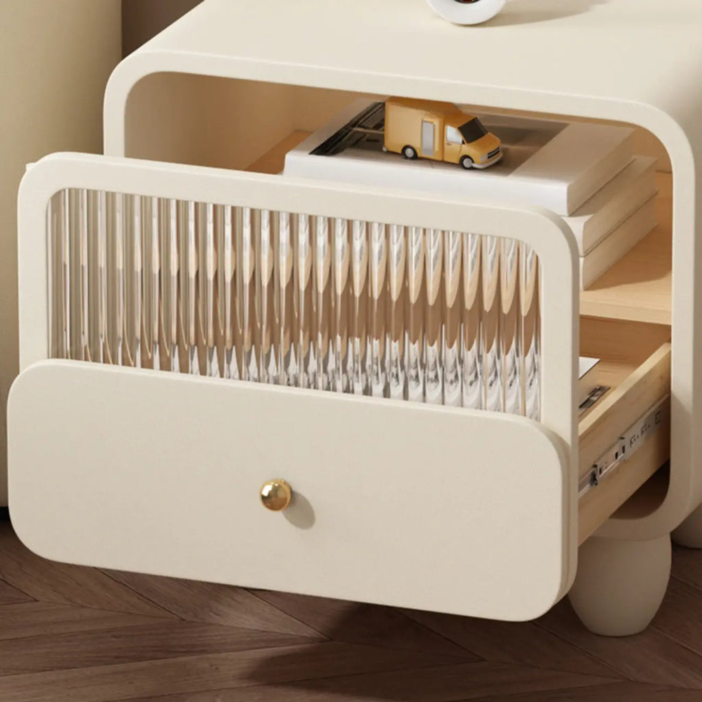 Modern Bedside Table with Storage Drawer - Khaki