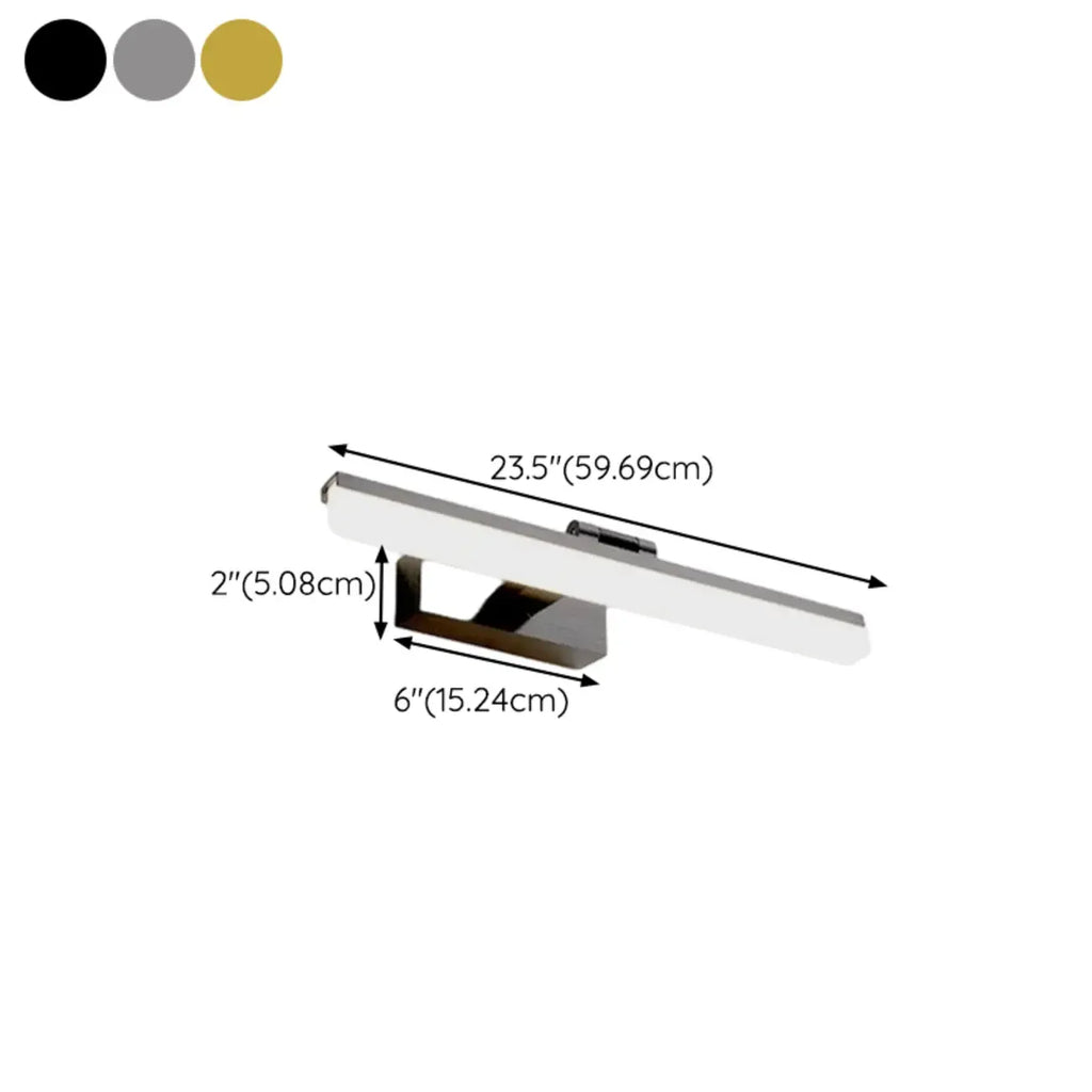 Rectangle 1-Light Black Metal Vanity Light for Bathroom