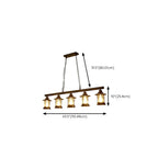 Farmhouse Industrial Rust Cylinder Black Linear Chandelier for Kitchen Island
