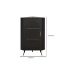 Elegant White Black Faux Marble Top Arch Glass Corner Cabinet