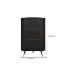 Elegant White Black Faux Marble Top Arch Glass Corner Cabinet