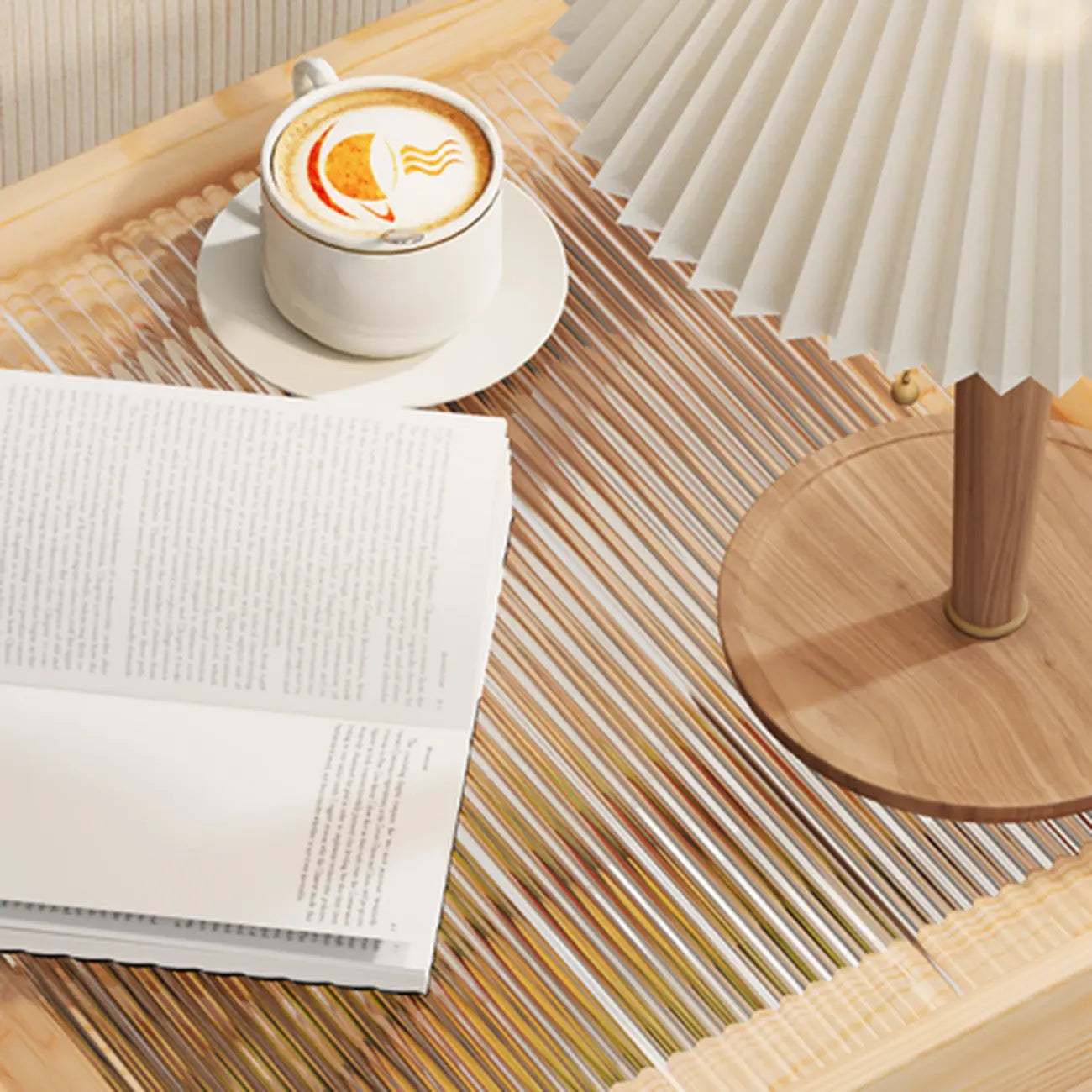 3 Tiers Square Wood Glass Top Open Storage Side Table