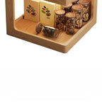 3 Tiers Square Wood Glass Top Open Storage Side Table