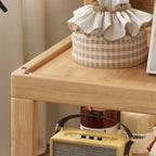 3-Tier Wood Walnut Storage Side Table with Wheels