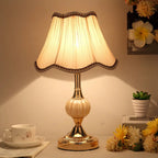 Elegant Classic Metal Table Lamp with Fabric Shade