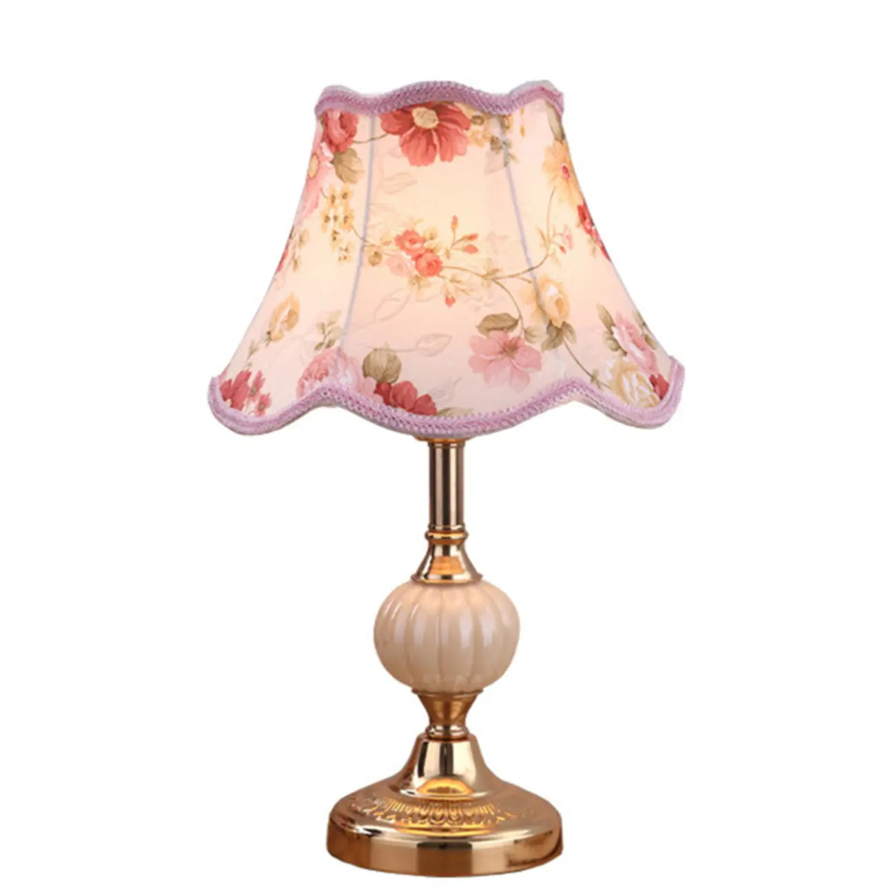 Elegant Classic Metal Table Lamp with Fabric Shade
