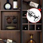 Traditional Wooden Brown Floor Wine Cabinet with Doors