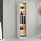 Lighting Modern Freestanding Black Wooden Wine Cabinet