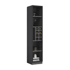 Lighting Modern Freestanding Black Wooden Wine Cabinet