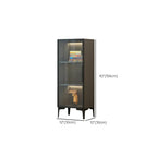 Modern Black Wood Clear Glass Lighting Display Cabinet