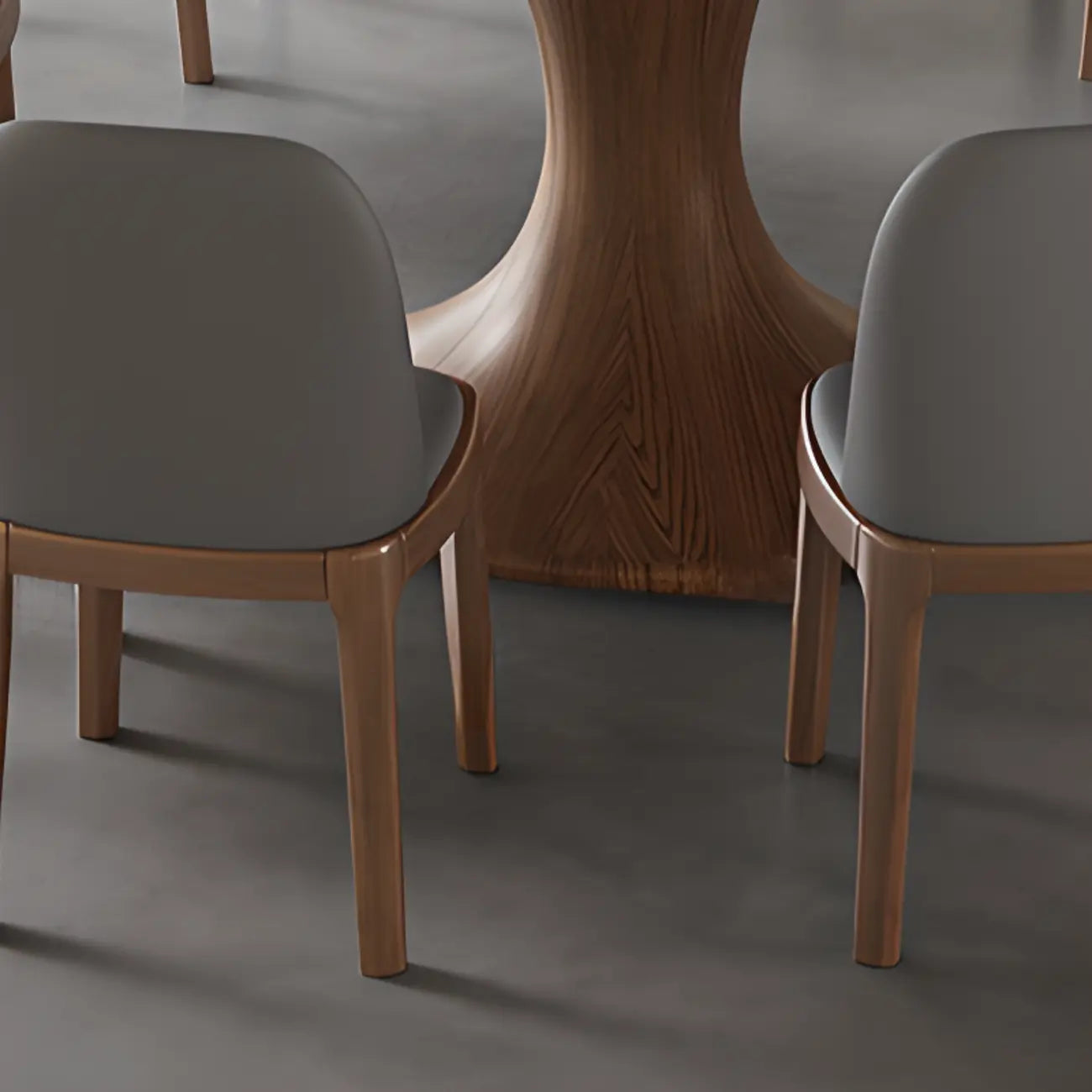 Modern white wood rotating round dining table