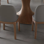 Modern white wood rotating round dining table