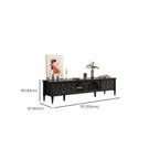 Long Brown 2-Drawer Pine Modern TV Stand with Cabinet