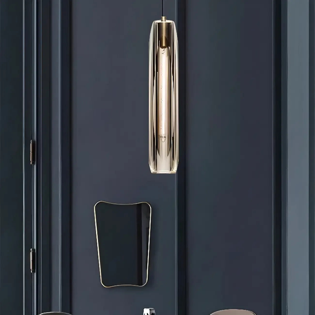 Modern Cylinder Crystal Pendant Light LED for Kitchen Dining