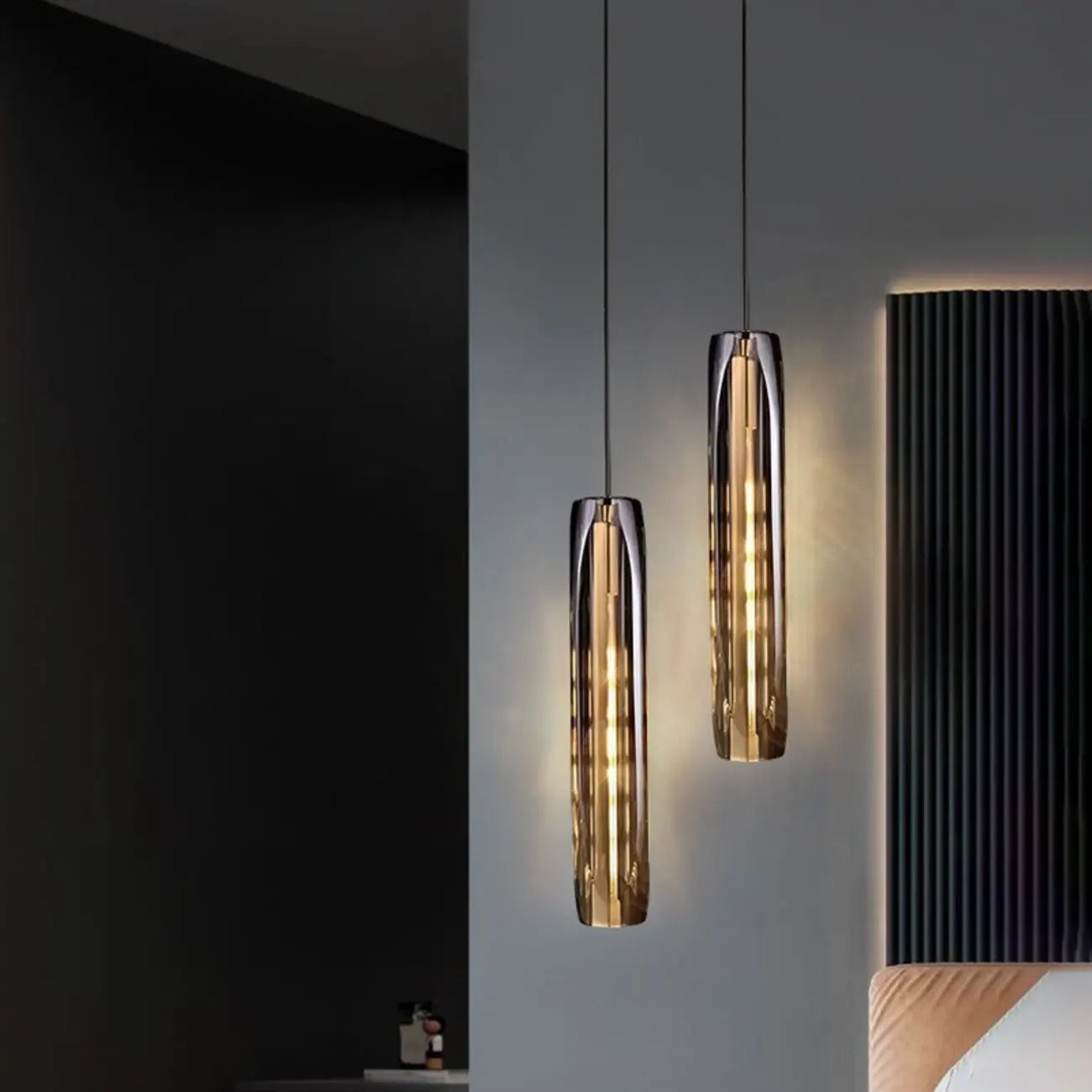 Modern Cylinder Crystal Pendant Light LED for Kitchen Dining