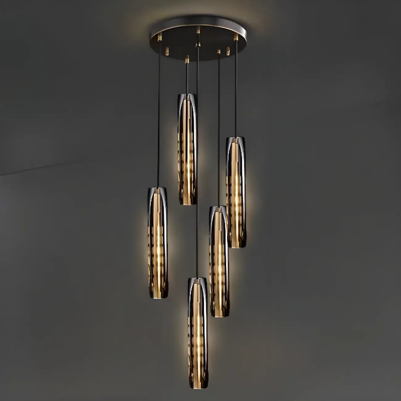 Modern Cylinder Crystal Pendant Light LED for Kitchen Dining
