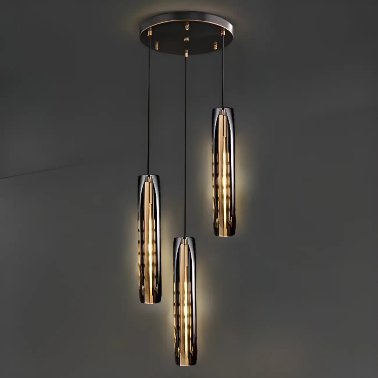 Modern Cylinder Crystal Pendant Light LED for Kitchen Dining