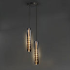 Modern Cylinder Crystal Pendant Light LED for Kitchen Dining