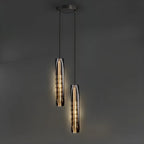 Modern Cylinder Crystal Pendant Light LED for Kitchen Dining