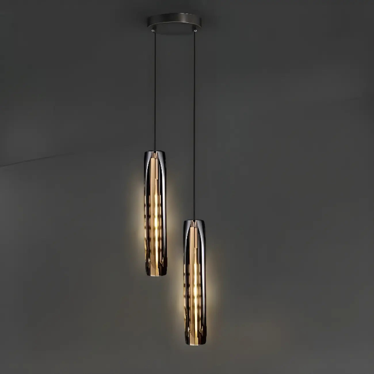 Modern Cylinder Crystal Pendant Light LED for Kitchen Dining