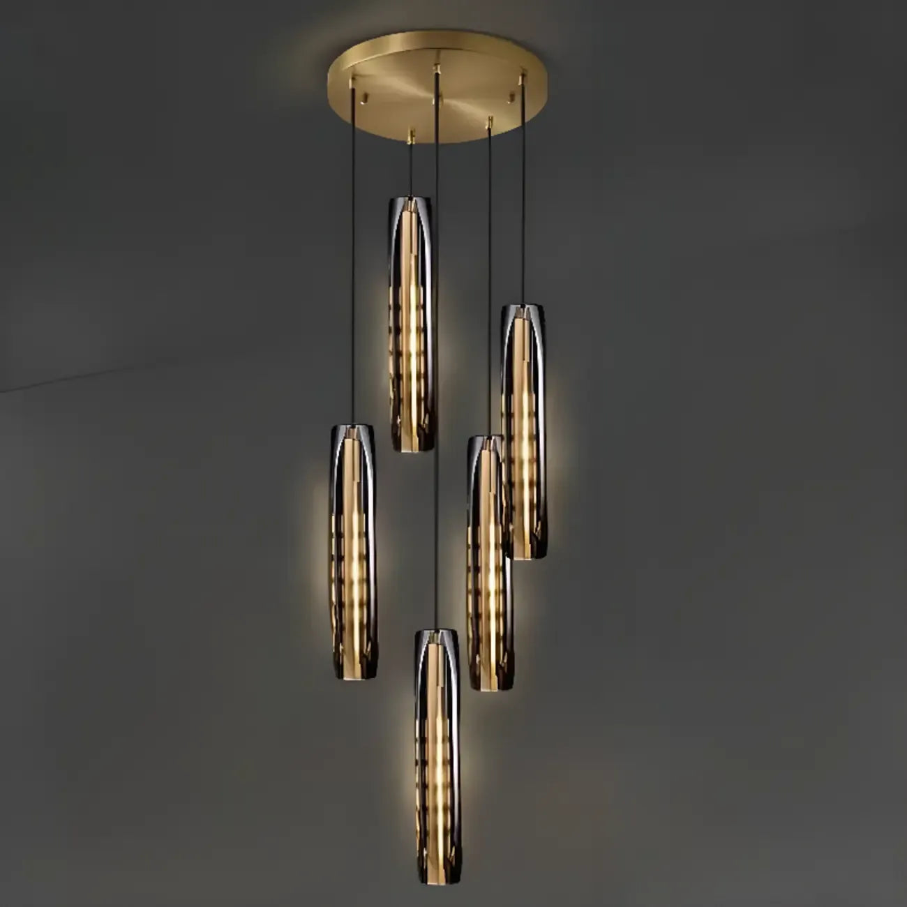 Modern Cylinder Crystal Pendant Light LED for Kitchen Dining