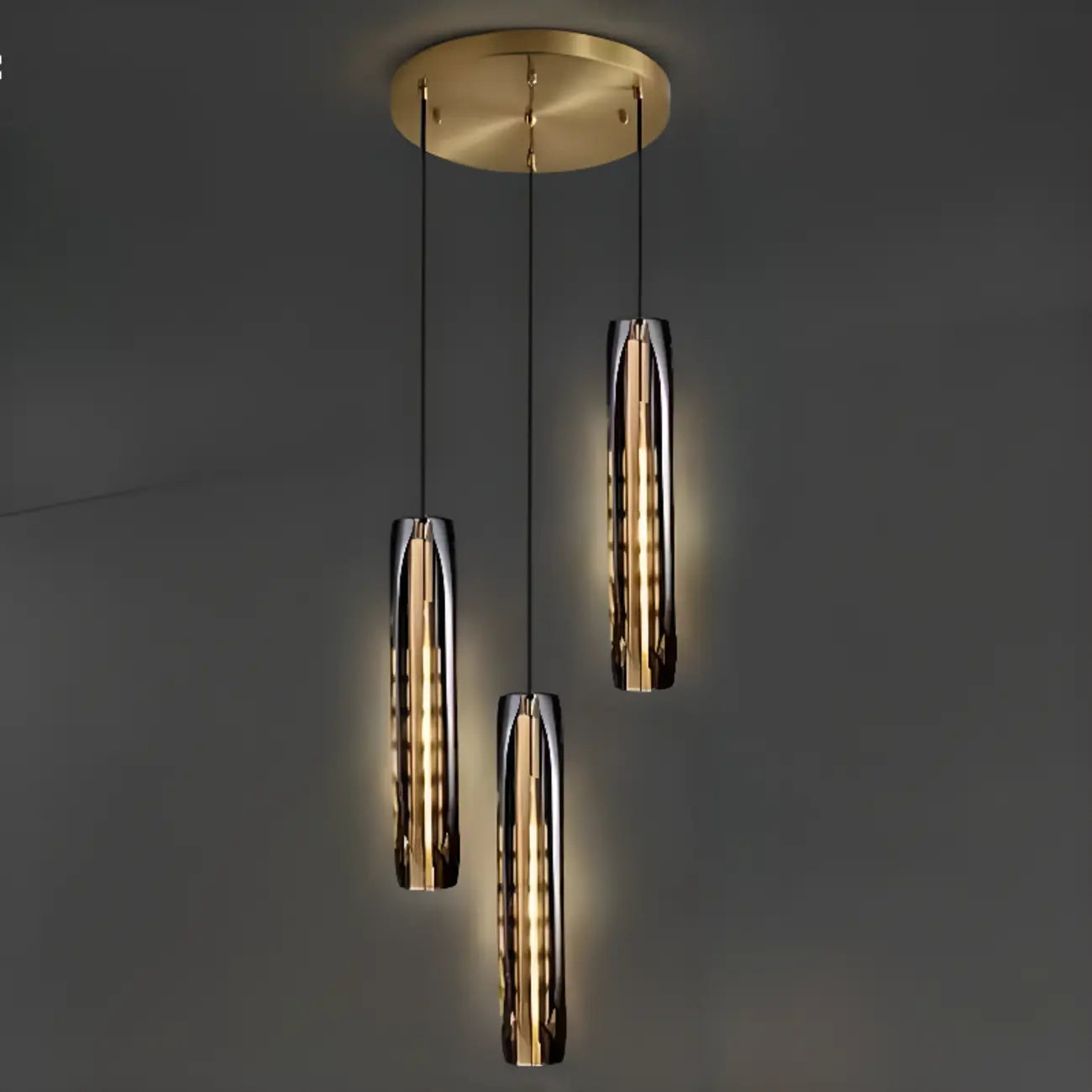 Modern Cylinder Crystal Pendant Light LED for Kitchen Dining