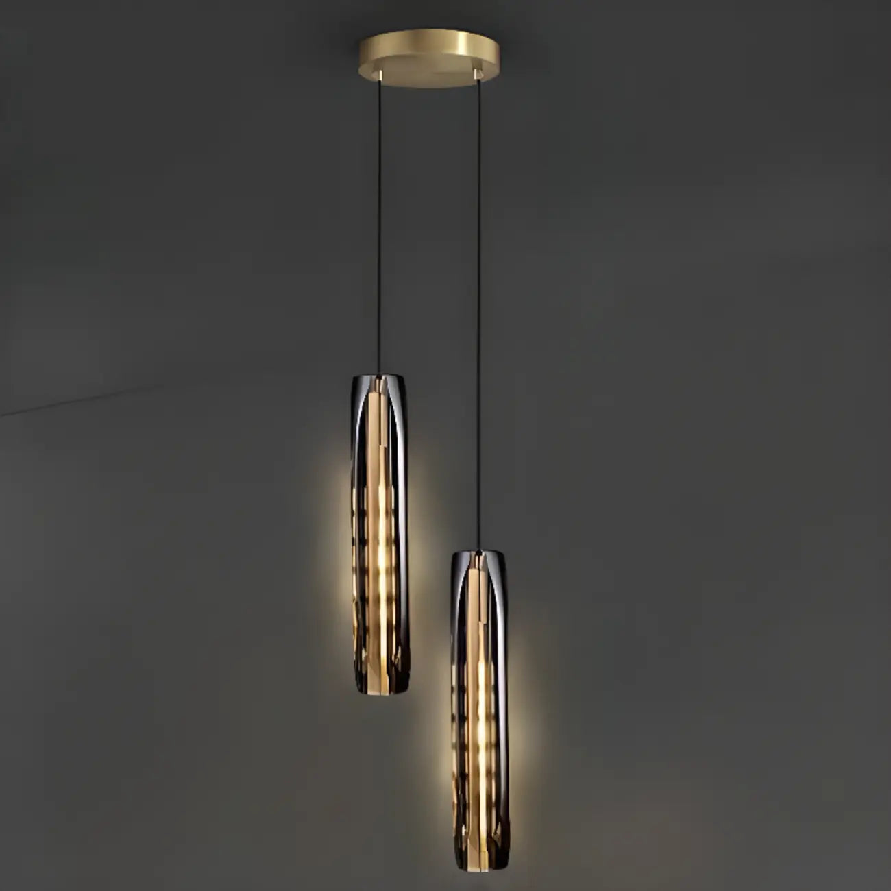 Modern Cylinder Crystal Pendant Light LED for Kitchen Dining