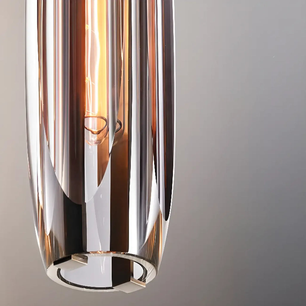 Modern Cylinder Crystal Pendant Light LED for Kitchen Dining