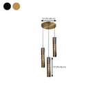 Modern Cylinder Crystal Pendant Light LED for Kitchen Dining
