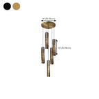 Modern Cylinder Crystal Pendant Light LED for Kitchen Dining