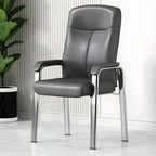 HomeyFad Modern Leather Metal 4-Leg Office Chair with Arms