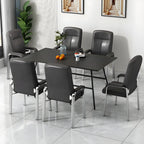 HomeyFad Modern Leather Metal 4-Leg Office Chair with Arms