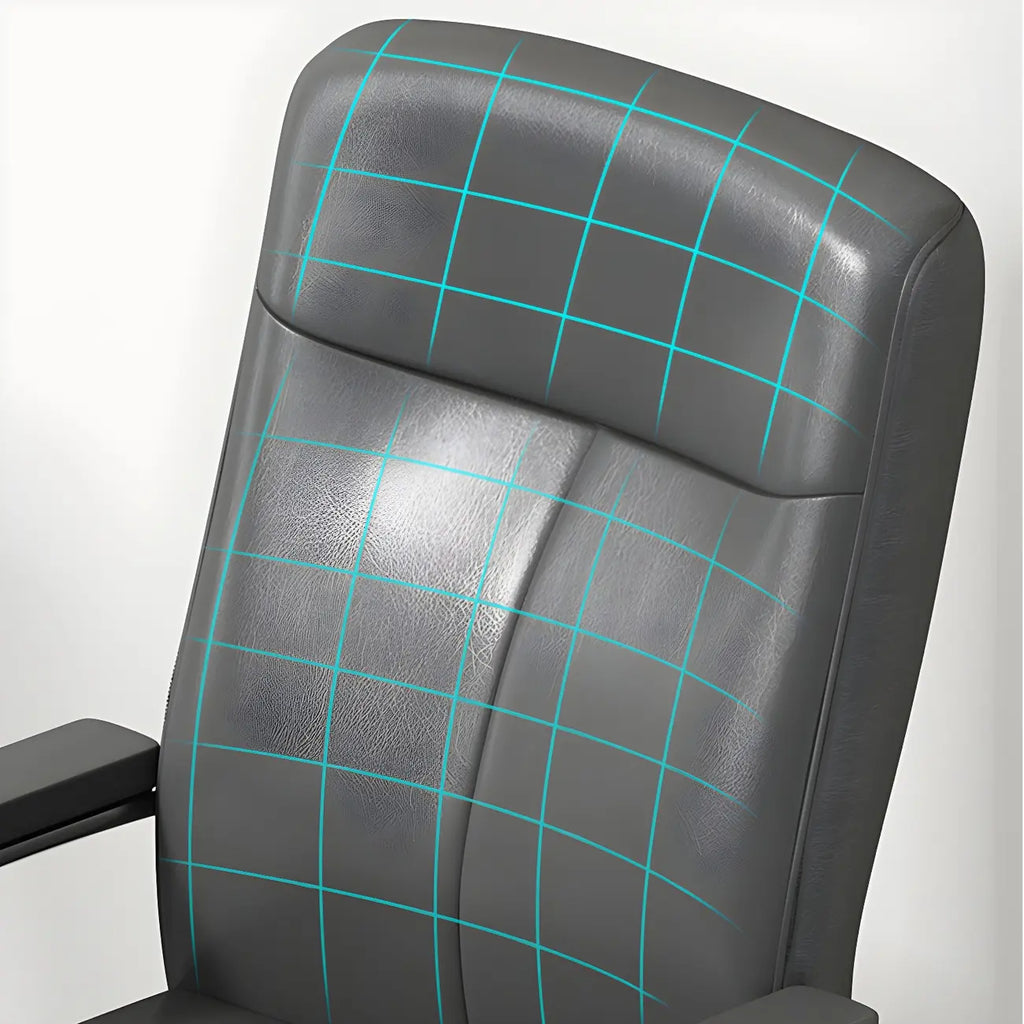 HomeyFad Modern Leather Metal 4-Leg Office Chair with Arms