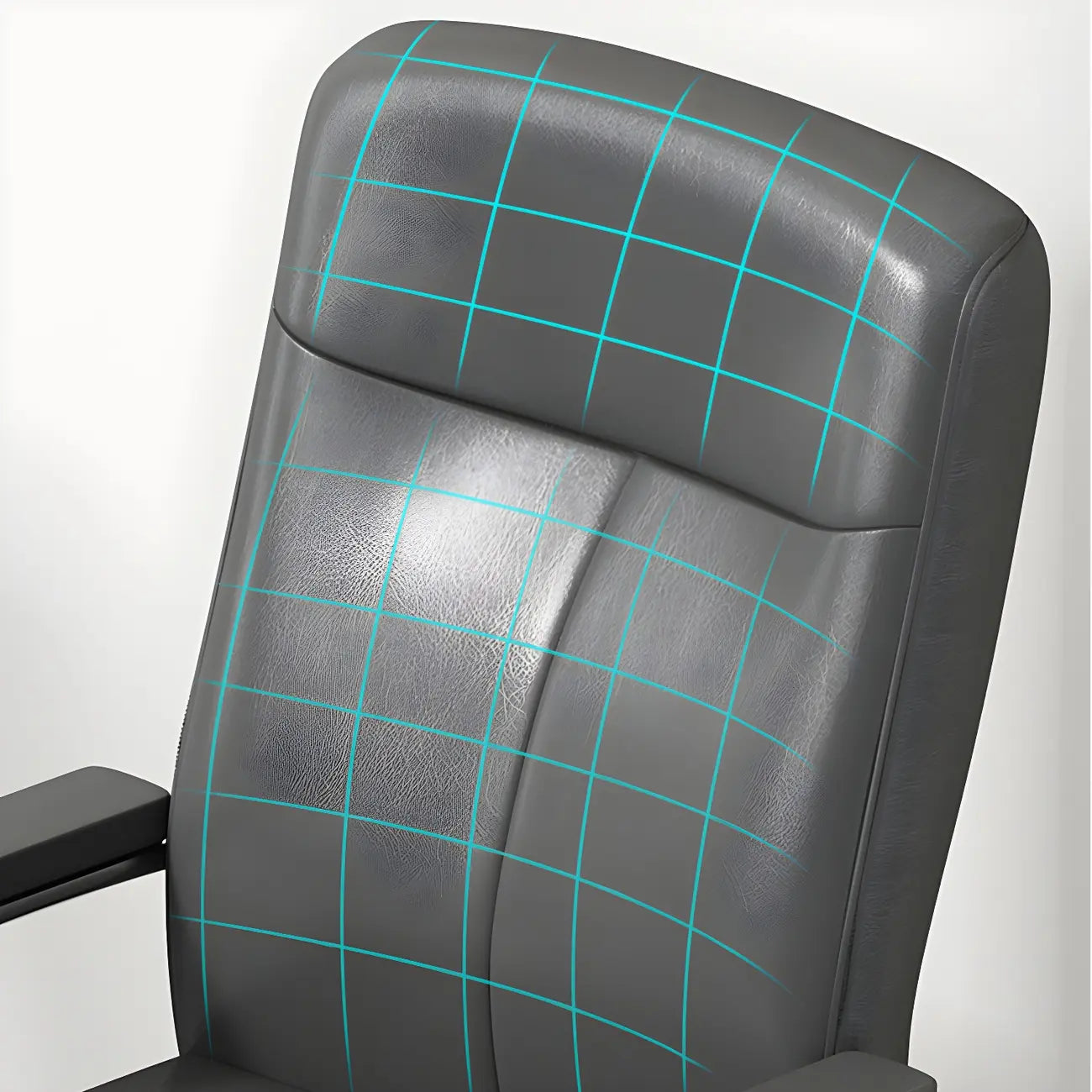 HomeyFad Modern Leather Metal 4-Leg Office Chair with Arms