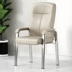 HomeyFad Modern Leather Metal 4-Leg Office Chair with Arms
