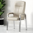 HomeyFad Modern Leather Metal 4-Leg Office Chair with Arms