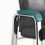 HomeyFad Modern Leather Metal 4-Leg Office Chair with Arms