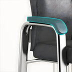 HomeyFad Modern Leather Metal 4-Leg Office Chair with Arms