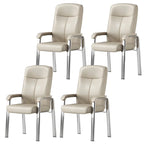 HomeyFad Modern Leather Metal 4-Leg Office Chair with Arms