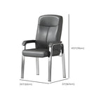 HomeyFad Modern Leather Metal 4-Leg Office Chair with Arms