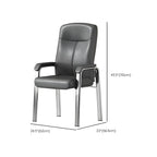 HomeyFad Modern Leather Metal 4-Leg Office Chair with Arms