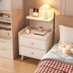Wooden Modern Open Storage Nightstand with Drawers