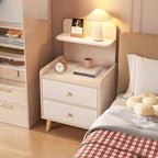 Wooden Modern Open Storage Nightstand with Drawers