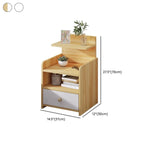Wooden Modern Open Storage Nightstand with Drawers