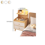 Wooden Modern Open Storage Nightstand with Drawers